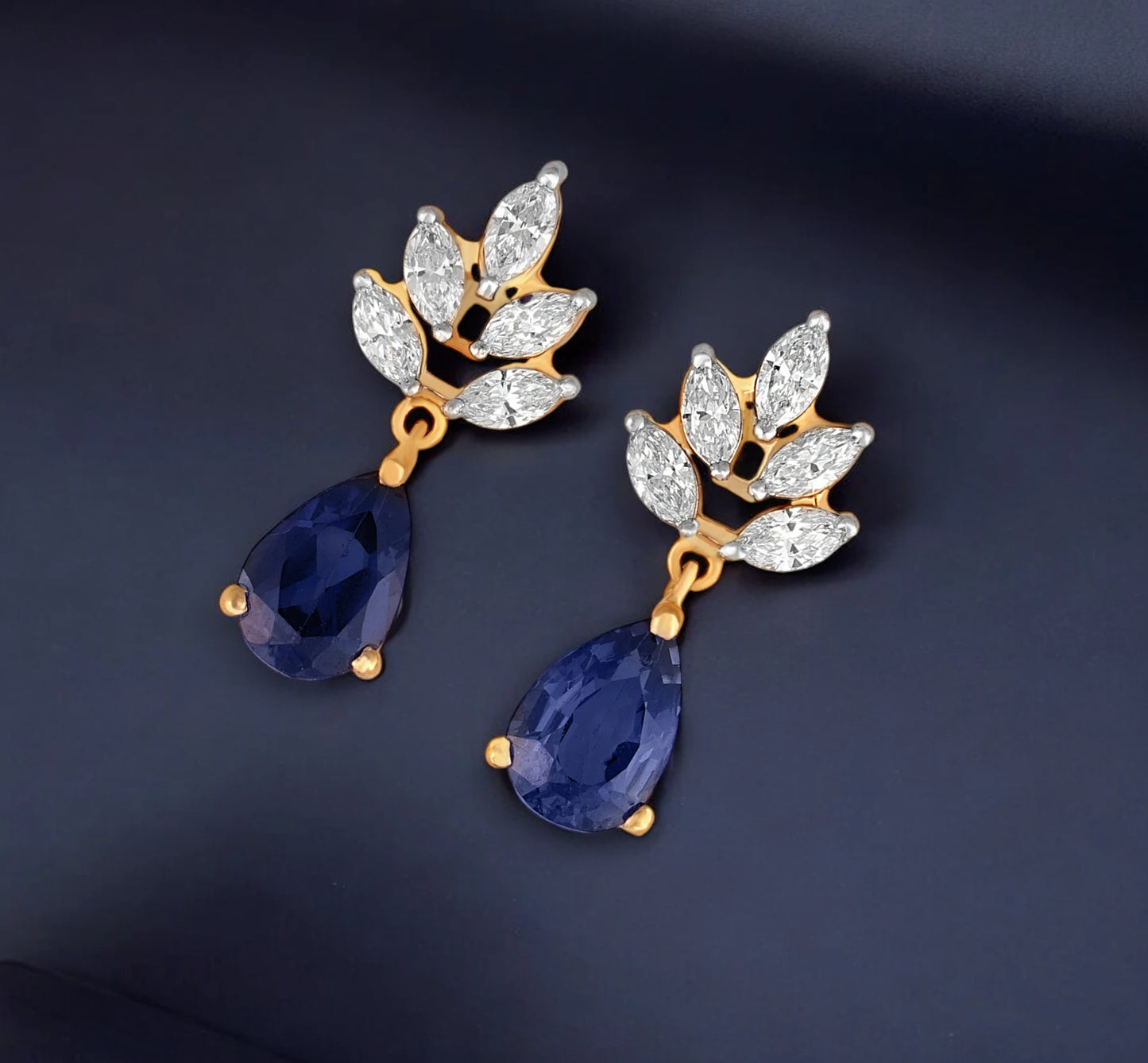 Midnight Radiance Earrings- A beautiful lab-grown diamond jewelry piece, showcasing sparkling diamonds set in a stylish design, perfect for special occasions.