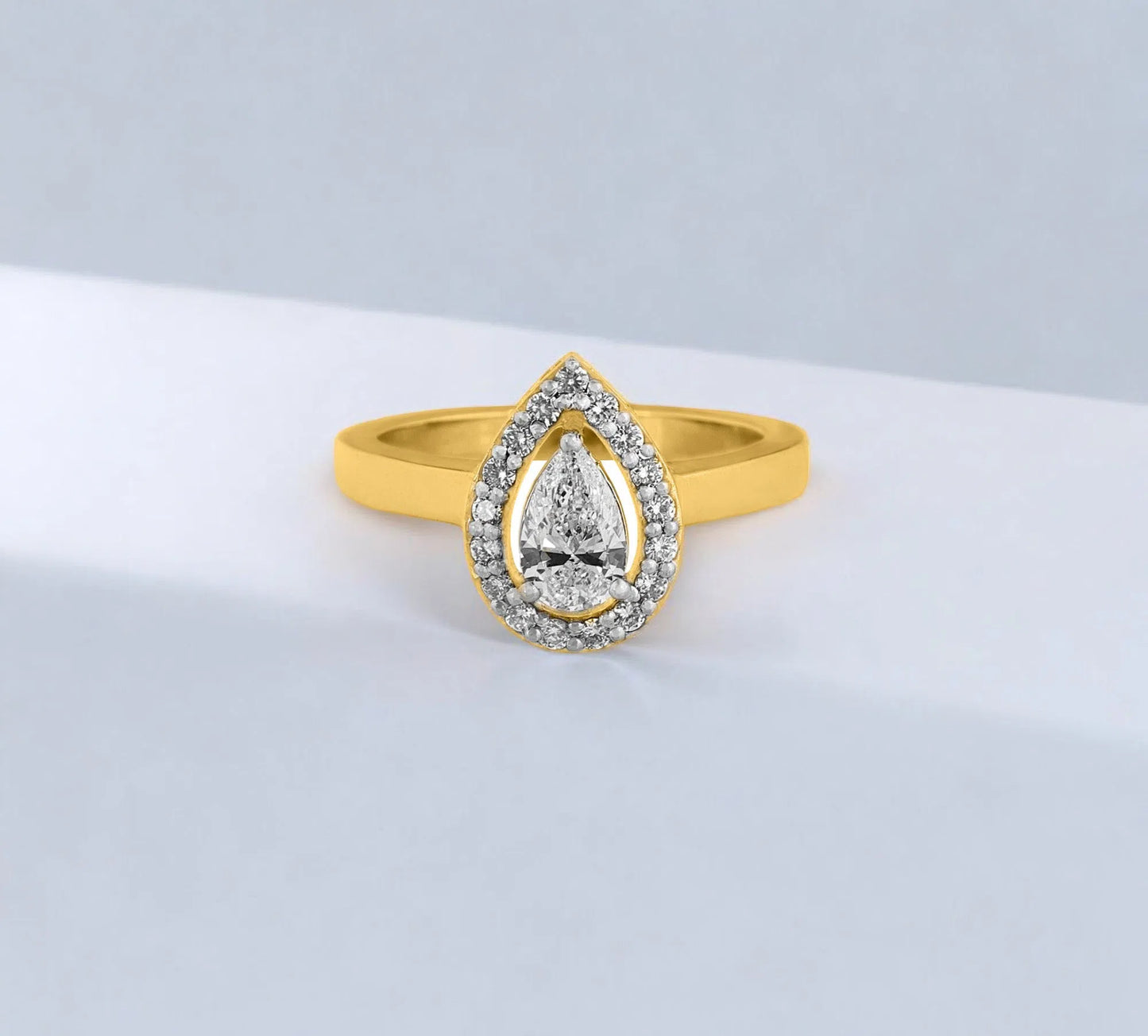 Pear Halo Ring- A beautiful lab-grown diamond jewelry piece, showcasing sparkling diamonds set in a stylish design, perfect for special occasions.