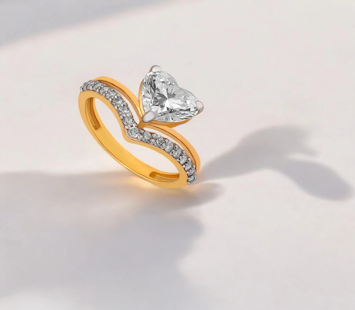 Regal Heart Crown Ring