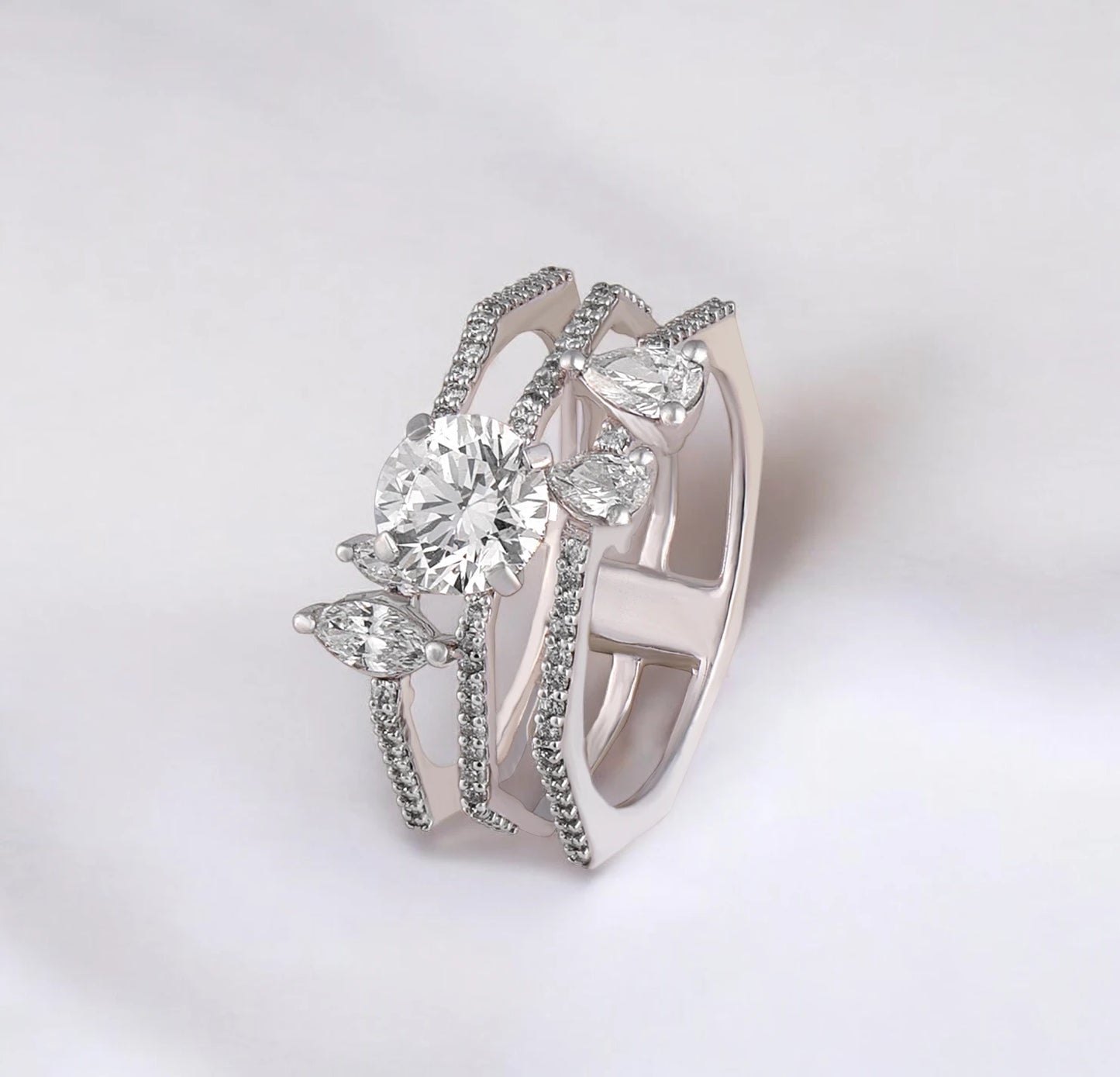 Serenity Bands- A beautiful lab-grown diamond jewelry piece, showcasing sparkling diamonds set in a stylish design, perfect for special occasions.