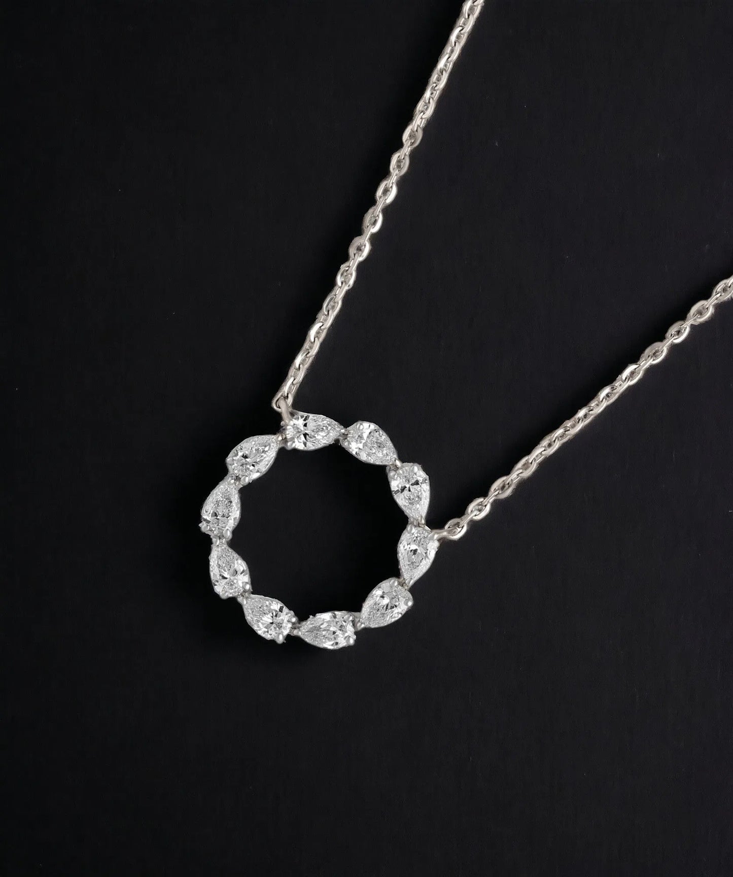 Pear Halo Pendant- A beautiful lab-grown diamond jewelry piece, showcasing sparkling diamonds set in a stylish design, perfect for special occasions.