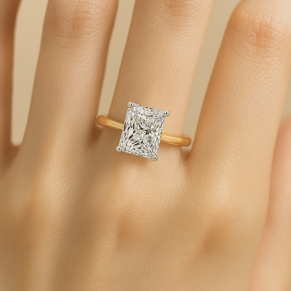 1ct Radiant Cut Solitaire Ring