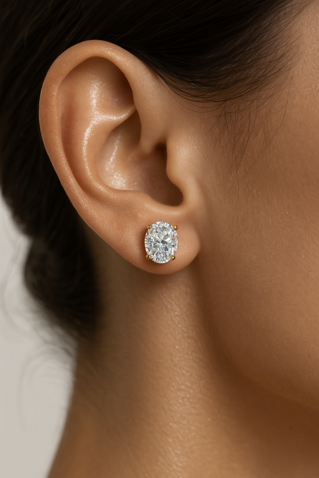 2ct Oval Solitaire Studs