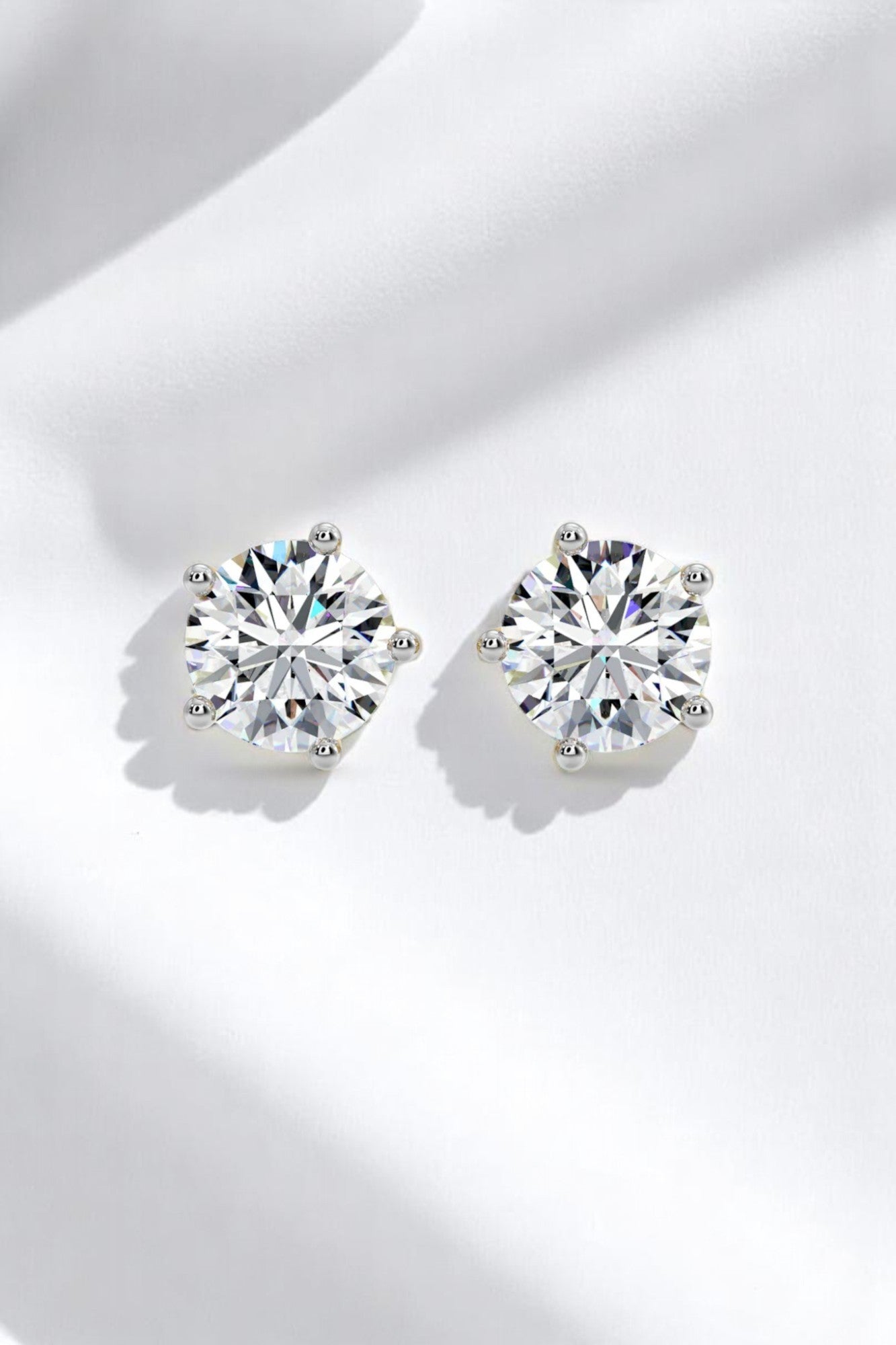 2ct Round Solitaire Studs