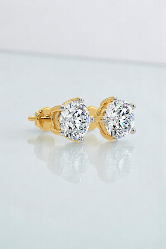 2ct Round Solitaire Studs