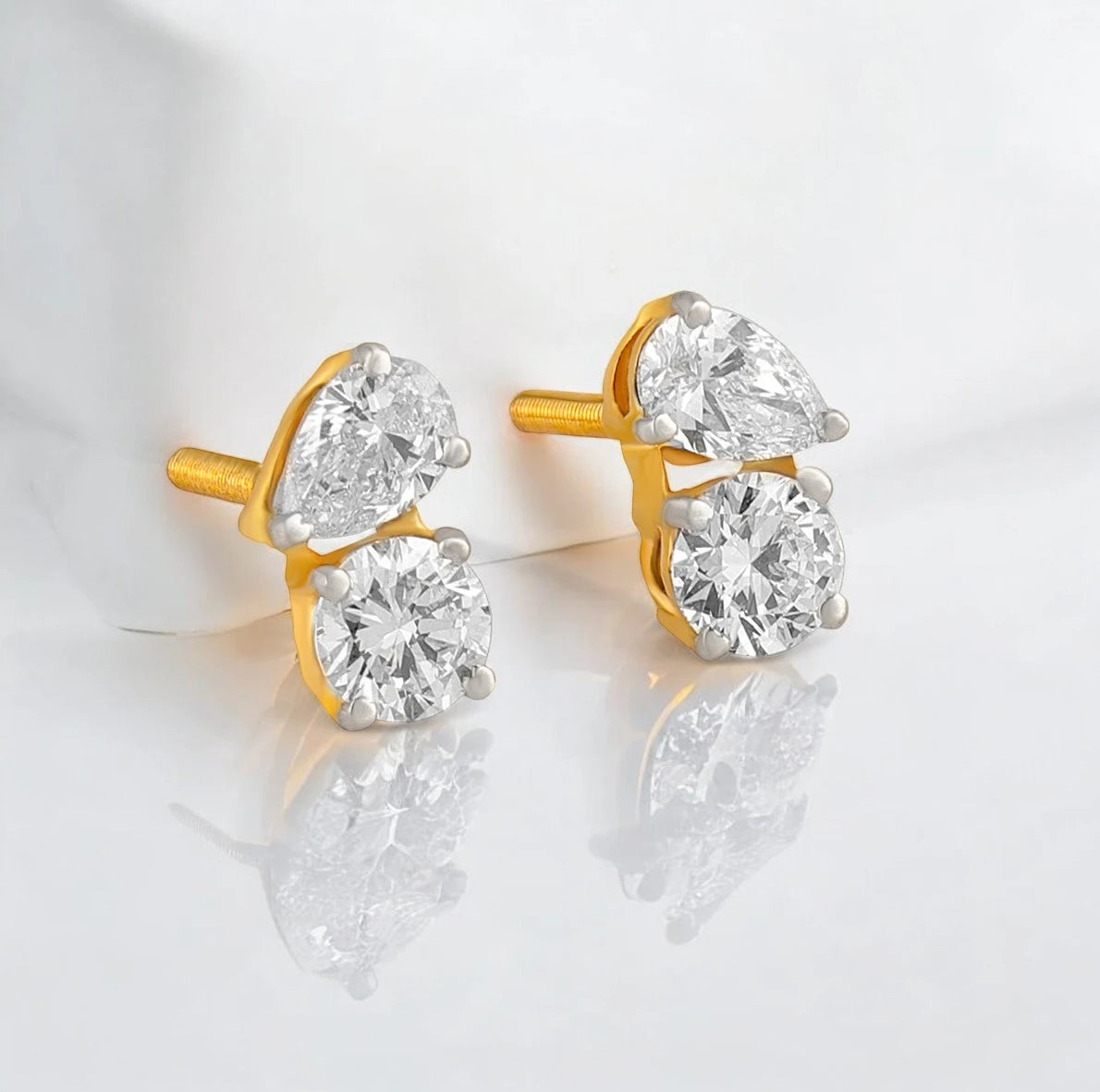Round & Pear Studs
