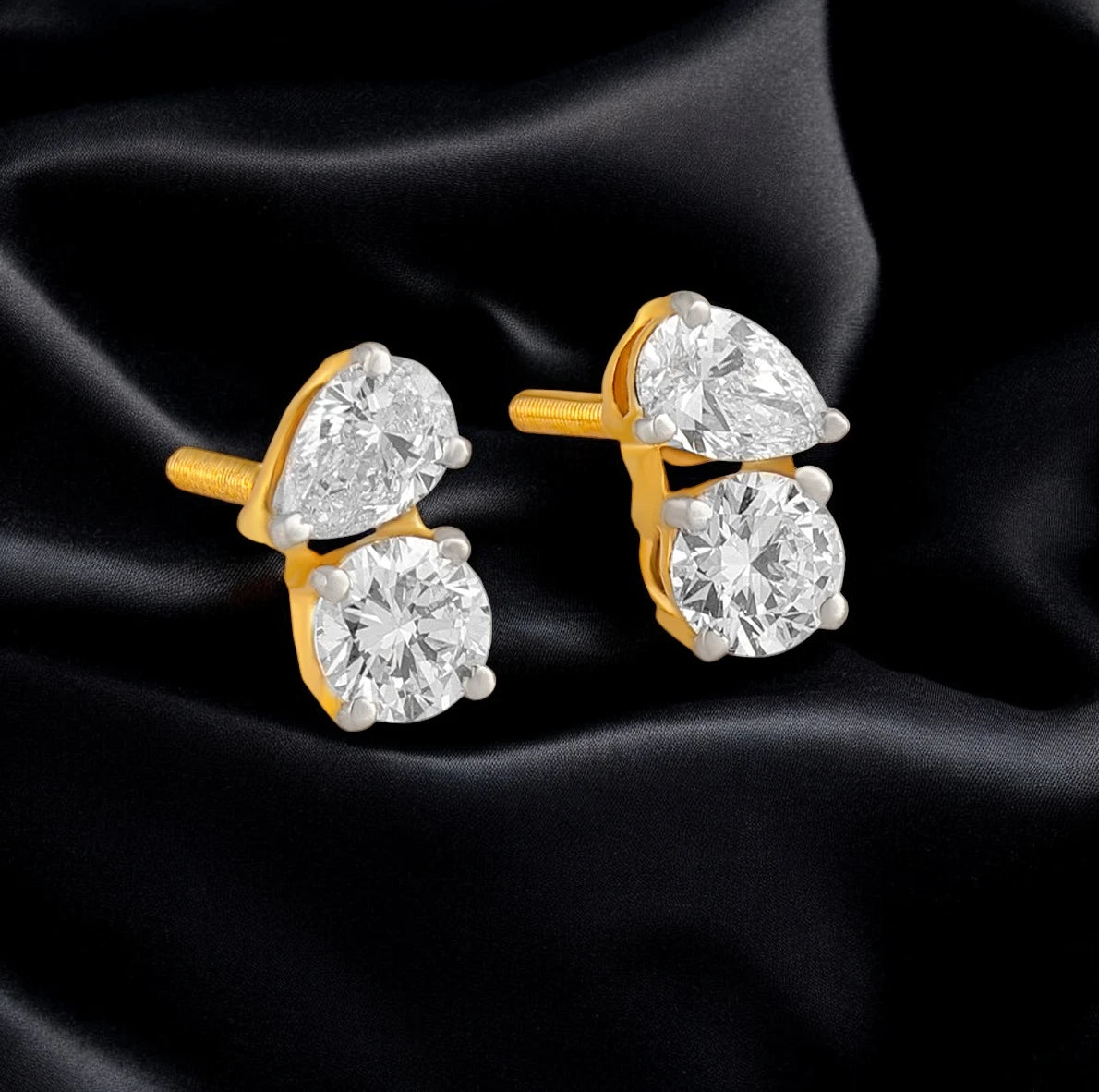 Round & Pear Studs