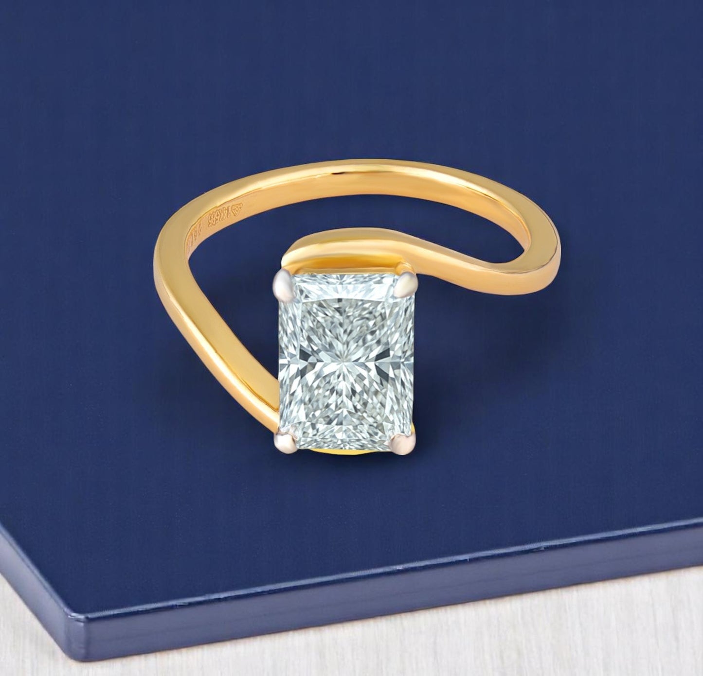 Radiant Twist Solitaire Ring