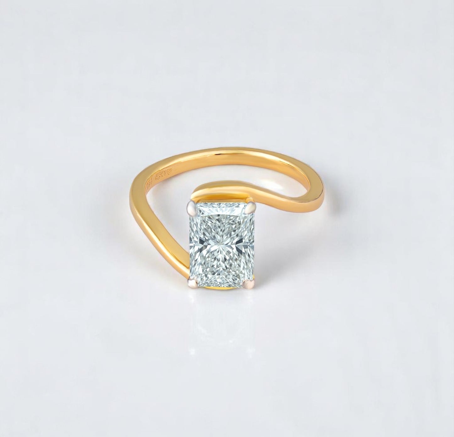 Radiant Twist Solitaire Ring