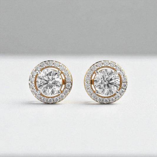 1.3ct Round Halo Studs