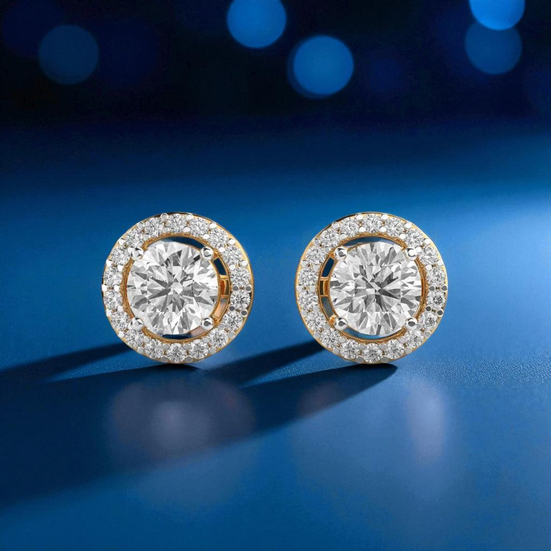 1.3ct Round Halo Studs