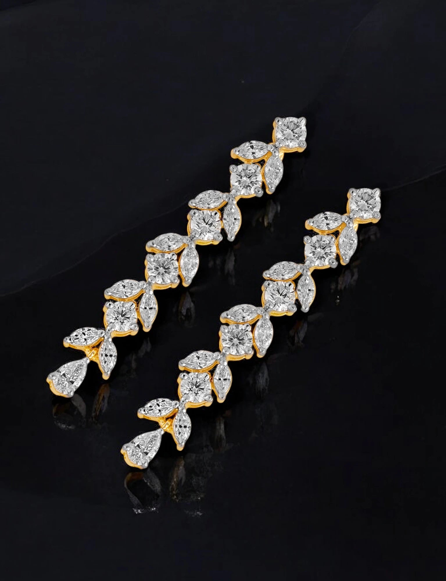 Pear Drop Danglers- A beautiful lab-grown diamond jewelry piece, showcasing sparkling diamonds set in a stylish design, perfect for special occasions.