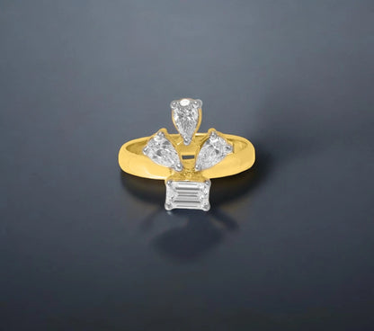 Multi-Stone Ring- A beautiful lab-grown diamond jewelry piece, showcasing sparkling diamonds set in a stylish design, perfect for special occasions.