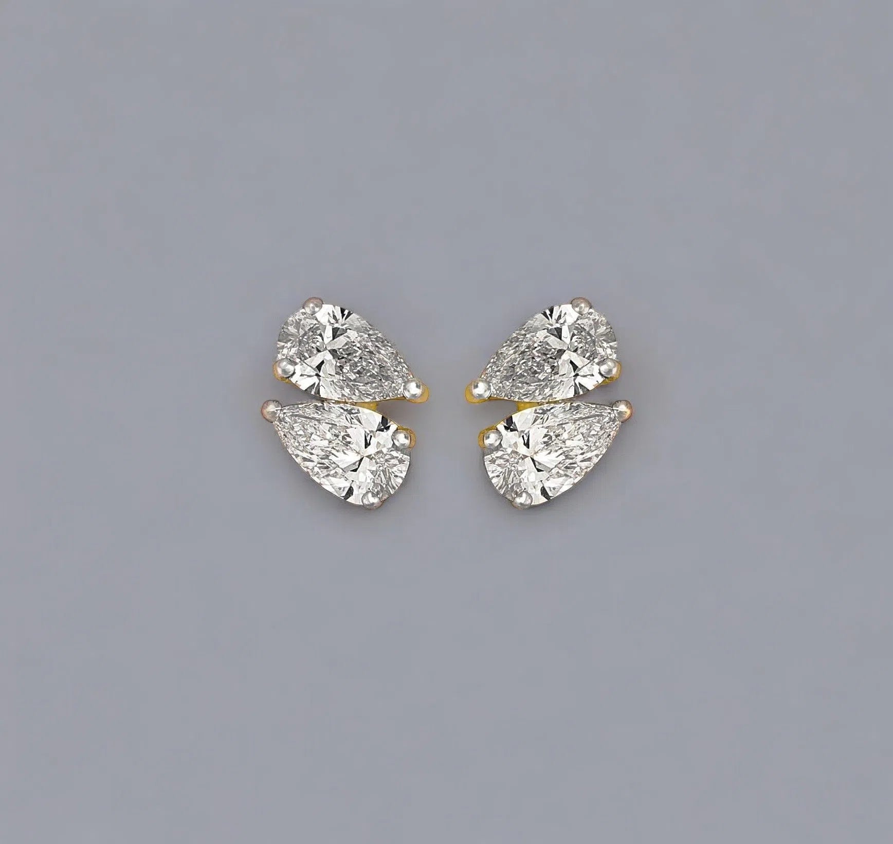 Inverted Pear Drops- A beautiful lab-grown diamond jewelry piece, showcasing sparkling diamonds set in a stylish design, perfect for special occasions.