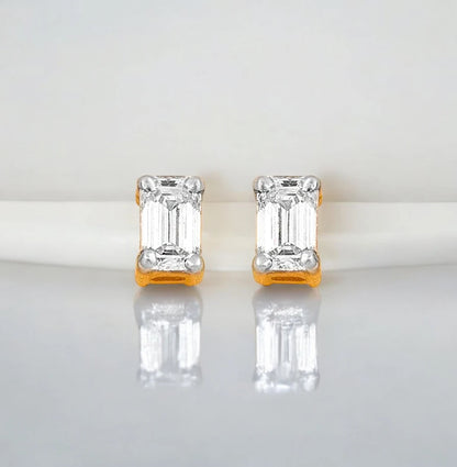 Emerald Small Studs- A beautiful lab-grown diamond jewelry piece, showcasing sparkling diamonds set in a stylish design, perfect for special occasions.