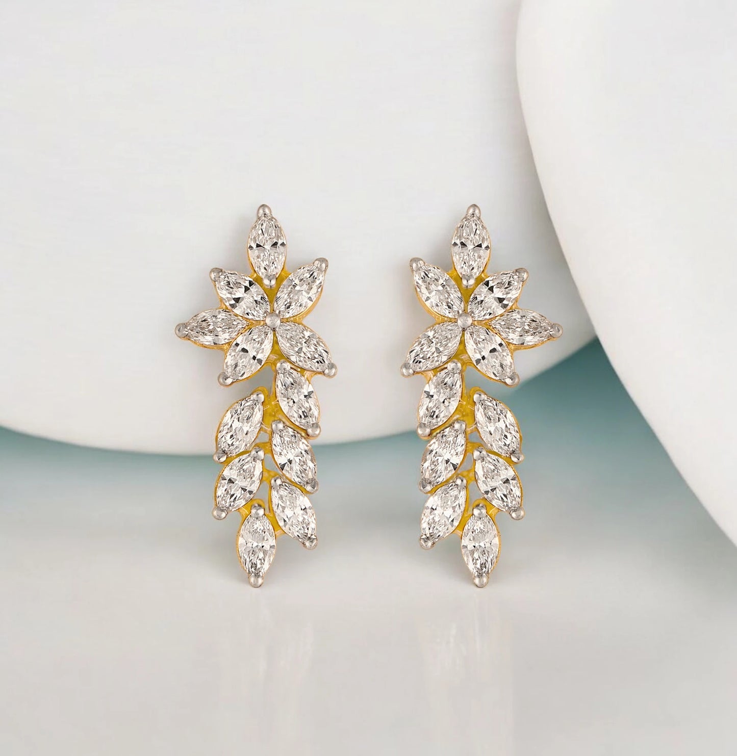 Long Marquise Earrings- A beautiful lab-grown diamond jewelry piece, showcasing sparkling diamonds set in a stylish design, perfect for special occasions.