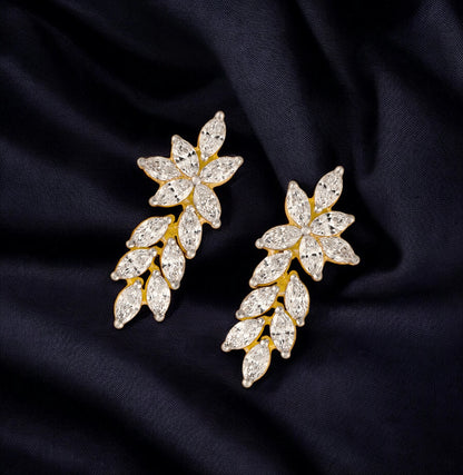 Long Marquise Earrings- A beautiful lab-grown diamond jewelry piece, showcasing sparkling diamonds set in a stylish design, perfect for special occasions.