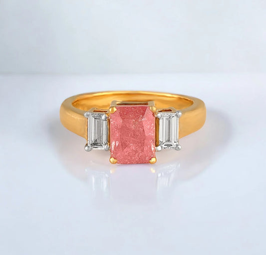 Blush Radiance Trio Ring- A beautiful lab-grown diamond jewelry piece, showcasing sparkling diamonds set in a stylish design, perfect for special occasions.