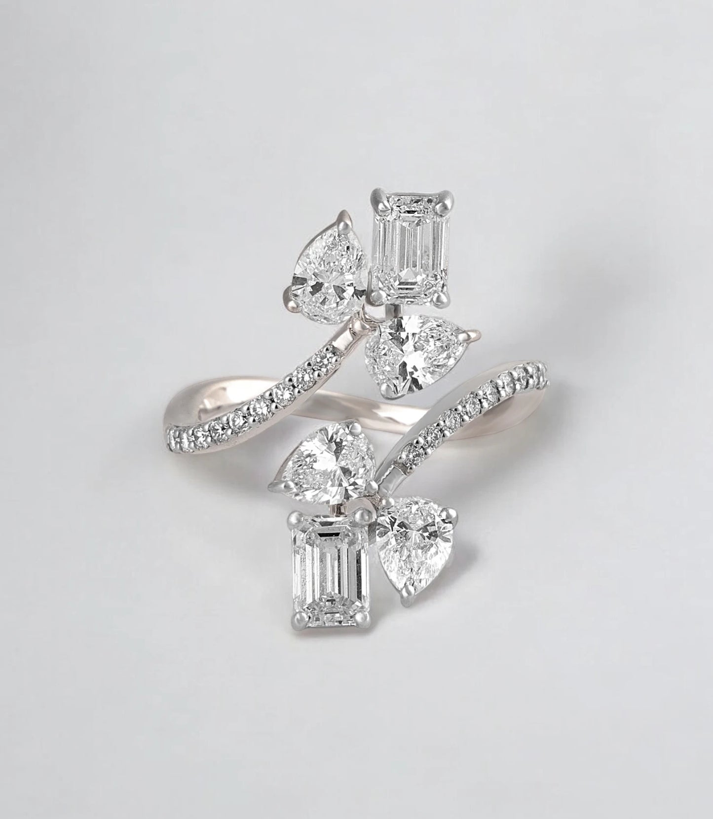 Delicate Floral Ring- A beautiful lab-grown diamond jewelry piece, showcasing sparkling diamonds set in a stylish design, perfect for special occasions.