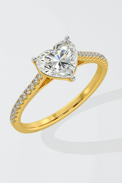2.30ct Heart Solitaire Band Ring