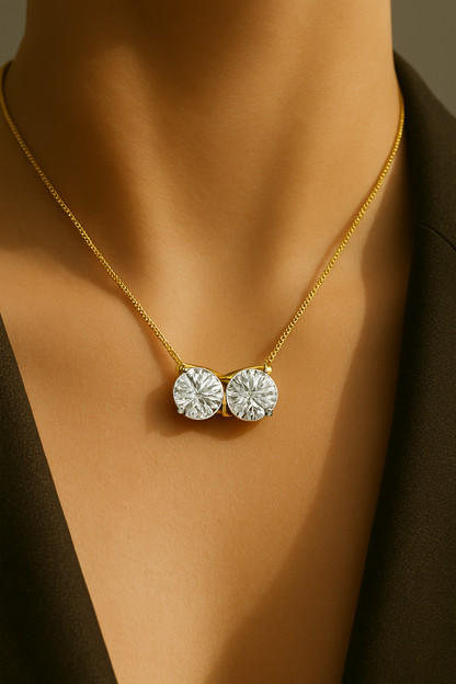 3ct Duo Round Pendant
