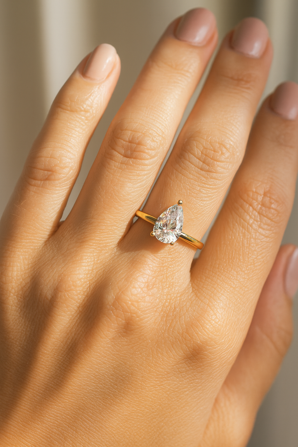 1ct Pear Solitaire Ring