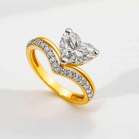 Regal Heart Crown Ring