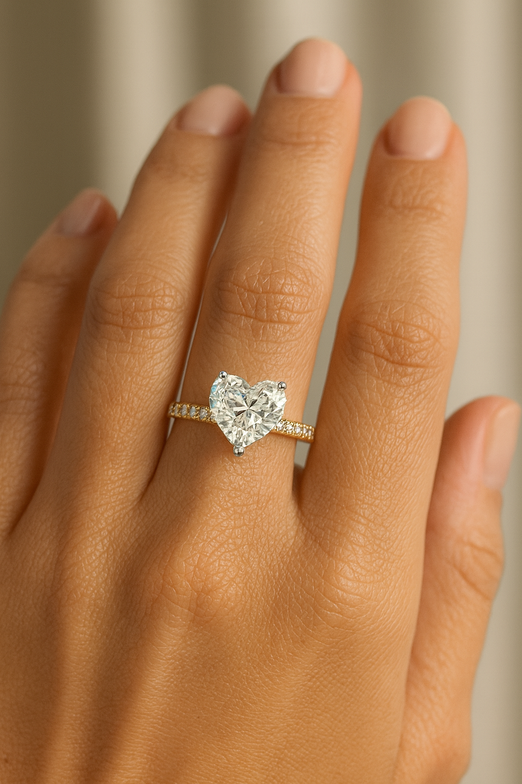 2.30ct Heart Solitaire Band Ring