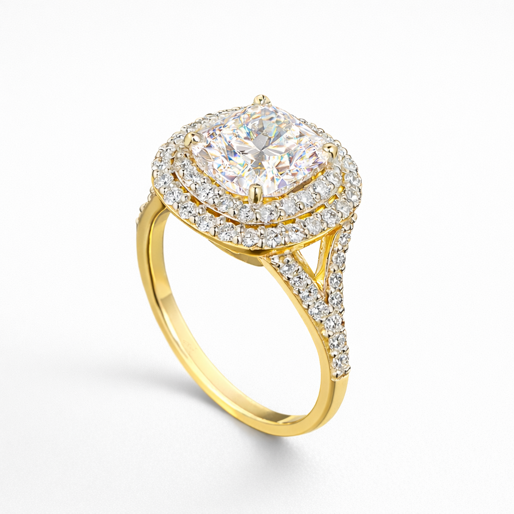 3.83ct Cushion Halo Ring