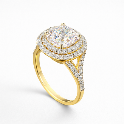 3.83ct Cushion Halo Ring