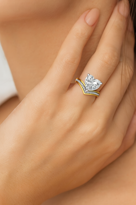 Regal Heart Crown Ring
