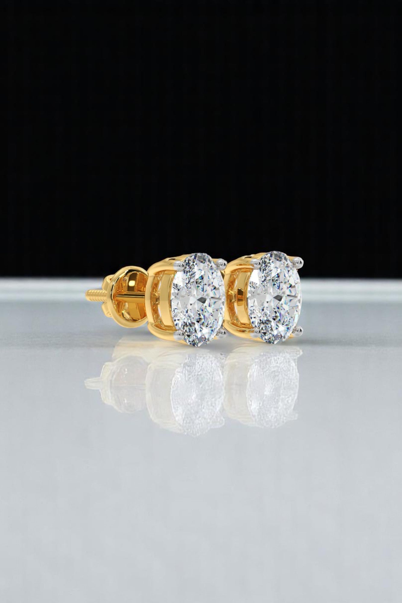 Oval Solitaire Studs
