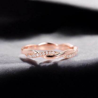 Twisted Infinity Ring- A beautiful lab-grown diamond jewelry piece, showcasing sparkling diamonds set in a stylish design, perfect for special occasions.