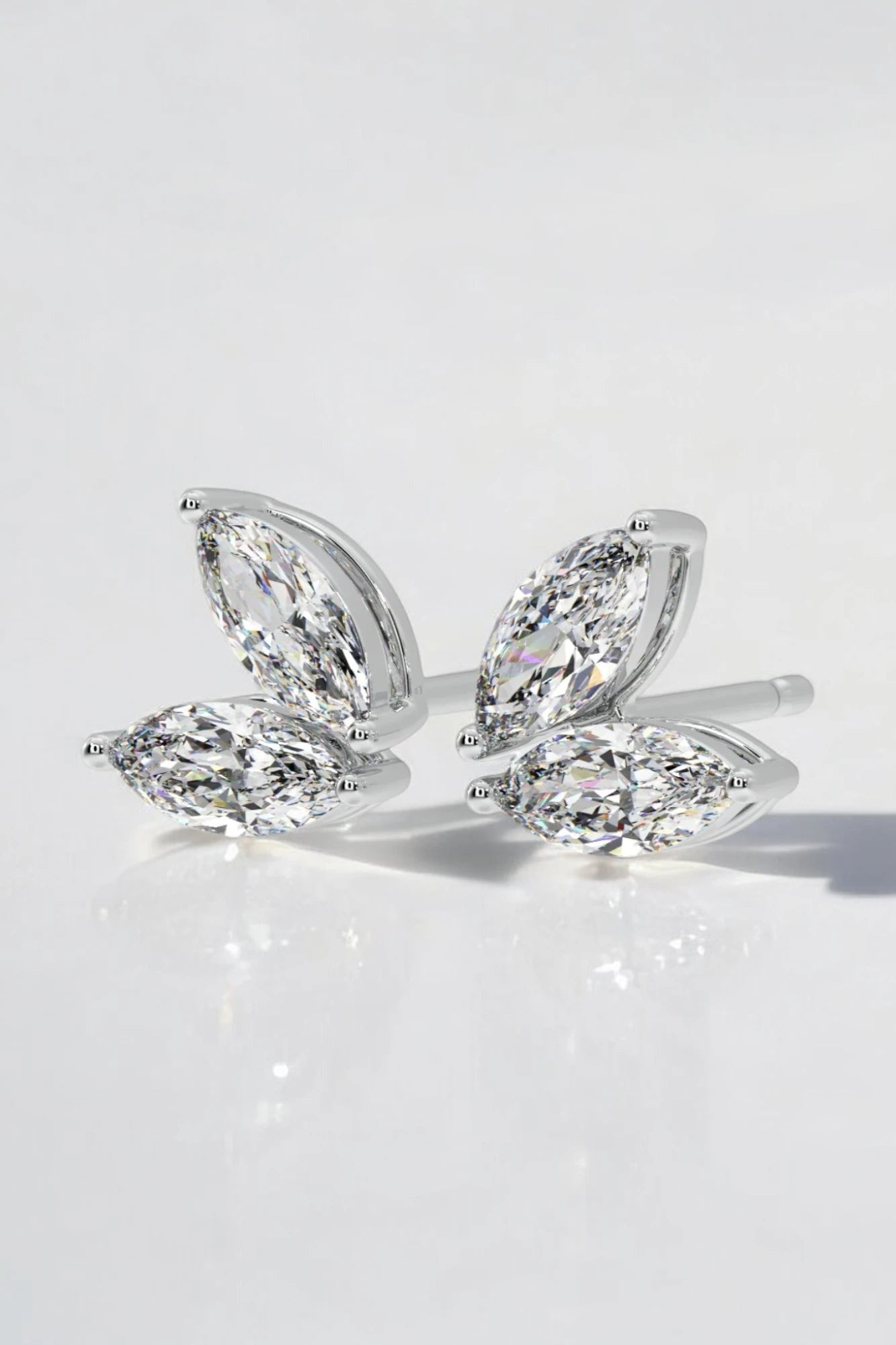 Elegant Duo Studs- A beautiful lab-grown diamond jewelry piece, showcasing sparkling diamonds set in a stylish design, perfect for special occasions.