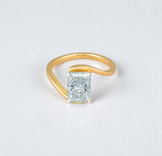 Radiant Twist Solitaire Ring