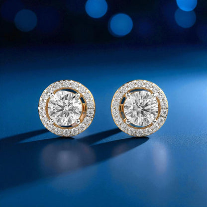 1.3ct Round Halo Studs