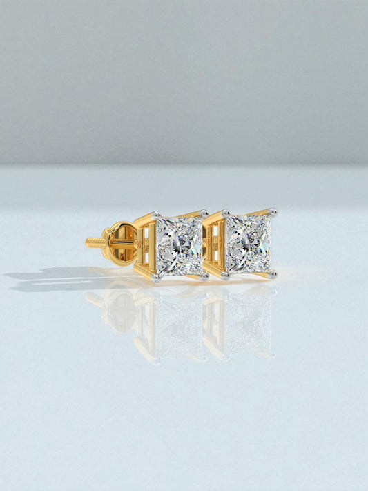 2ct Princess Solitaire Studs